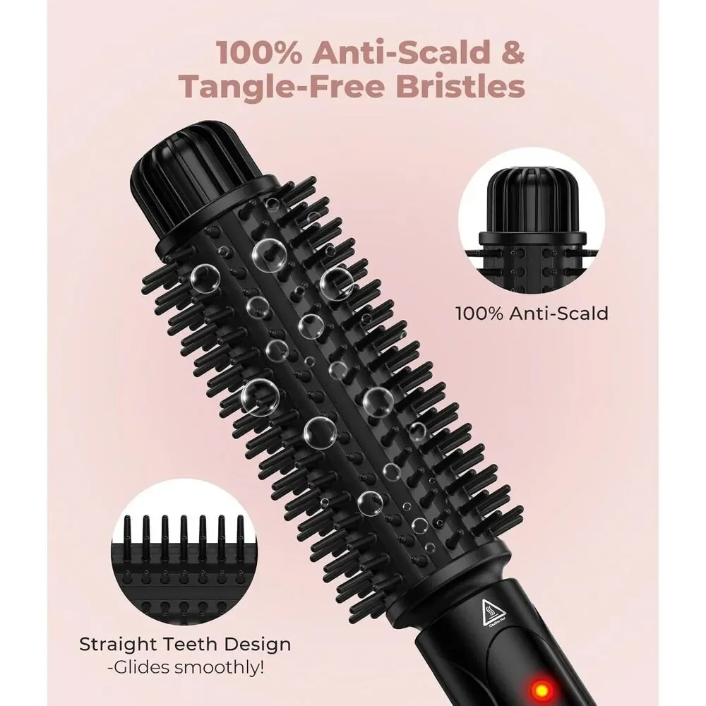 Farery 1.5 Inch Curling Iron Brush, Heated Round Brush for Loose Bouncy Curls